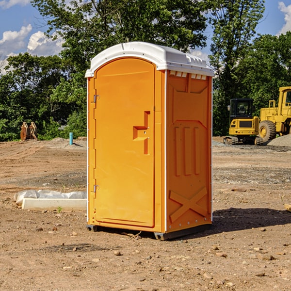 how often are the portable restrooms cleaned and serviced during a rental period in Reydell Arkansas